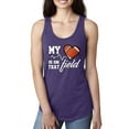 thumbnail image 1 of Wild Bobby, My Heart Is On That Football Field, Sports, Women Racerback Tank Top, Purple Rush, Large, 1 of 4