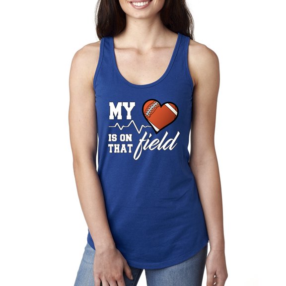 Wild Bobby, My Heart Is On That Football Field, Sports, Women Racerback Tank Top, Royal, Large