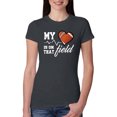 thumbnail image 1 of Wild Bobby, My Heart Is On That Football Field, Sports, Women Slim Fit Junior Tee, Dark Grey, Large, 1 of 4