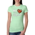 thumbnail image 1 of Wild Bobby, My Heart Is On That Football Field, Sports, Women Slim Fit Junior Tee, Mint, Medium, 1 of 4