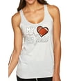 thumbnail image 1 of Wild Bobby, My Heart Is On That Football Field, Sports, Women Tri-Blend Racerback Tank Top, Heather White, Medium, 1 of 4