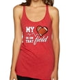 thumbnail image 1 of Wild Bobby, My Heart Is On That Football Field, Sports, Women Tri-Blend Racerback Tank Top, Vintage Red, Small, 1 of 4