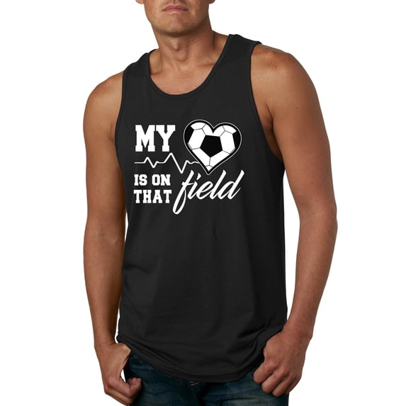 Wild Bobby, My Heart Is On That Soccer Field, Sports, Men Graphic Tank Top, Black, XX-Large
