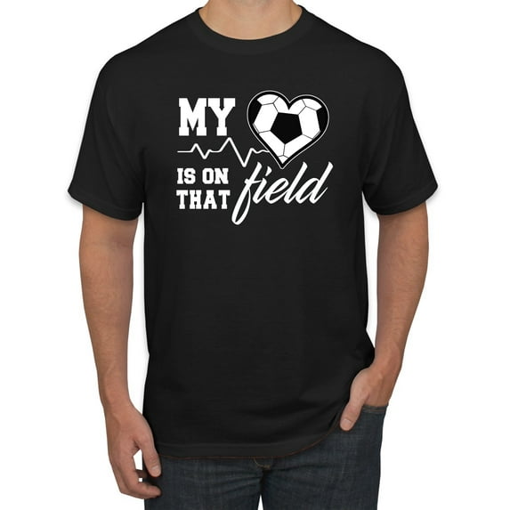 Wild Bobby, My Heart Is On That Soccer Field, Sports, Men Graphic Tee, Black, 5X-Large