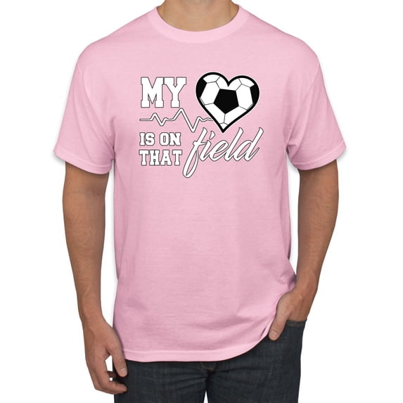 Wild Bobby, My Heart Is On That Soccer Field, Sports, Men Graphic Tee, Light Pink, 5X-Large