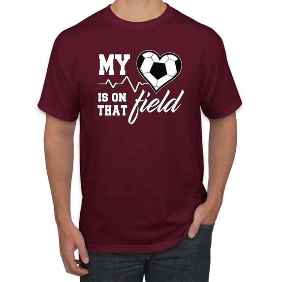 Wild Bobby, My Heart Is On That Soccer Field, Sports, Men Graphic Tee, Maroon, 5X-Large