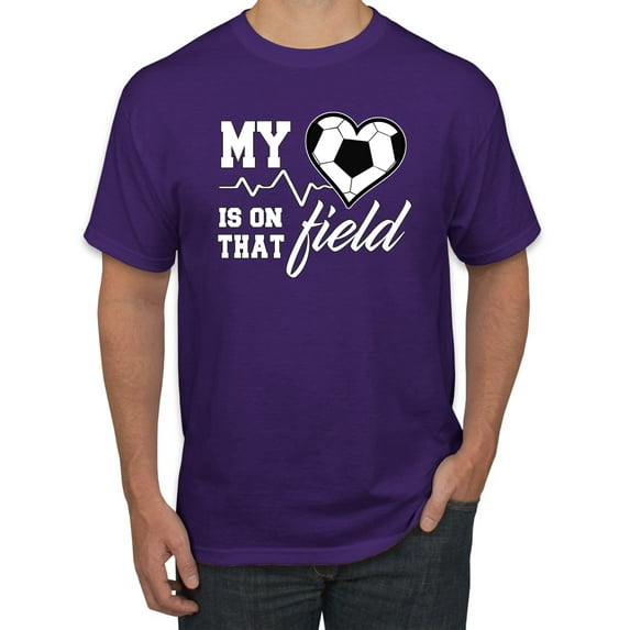 Wild Bobby, My Heart Is On That Soccer Field, Sports, Men Graphic Tee, Purple, 4X-Large