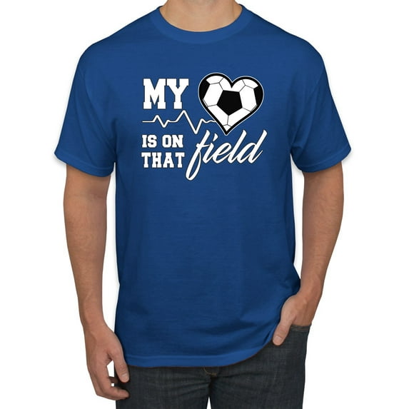 Wild Bobby, My Heart Is On That Soccer Field, Sports, Men Graphic Tee, Royal, 3X-Large