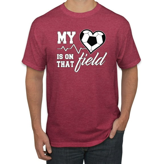 Wild Bobby, My Heart Is On That Soccer Field, Sports, Men Graphic Tee, Vintage Heather Red, Small