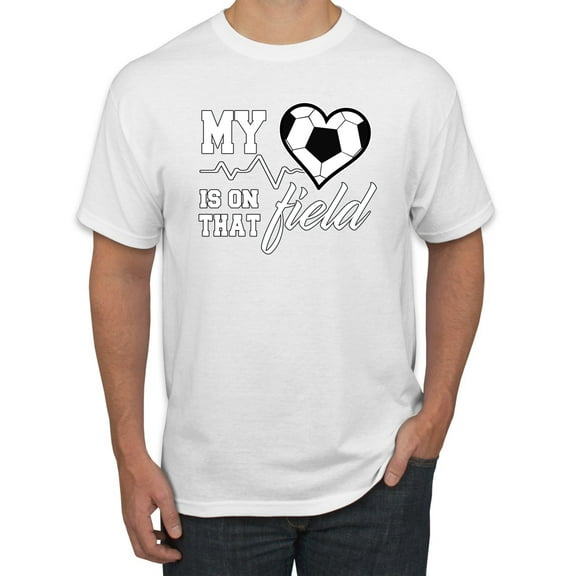 Wild Bobby, My Heart Is On That Soccer Field, Sports, Men Graphic Tee, White, X-Large