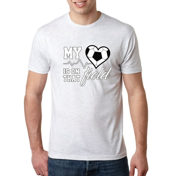 Wild Bobby, My Heart Is On That Soccer Field, Sports, Men Premium Tri Blend Tee, Heather White, Small