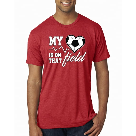 Wild Bobby, My Heart Is On That Soccer Field, Sports, Men Premium Tri Blend Tee, Vintage Red, Small