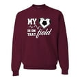thumbnail image 1 of Wild Bobby, My Heart Is On That Soccer Field, Sports, Unisex Crewneck Graphic Sweatshirt, Maroon, Large, 1 of 4