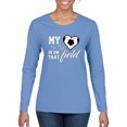 thumbnail image 1 of Wild Bobby, My Heart Is On That Soccer Field, Sports, Women Graphic Long Sleeve Tee, Light Blue, Large, 1 of 4