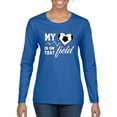 thumbnail image 1 of Wild Bobby, My Heart Is On That Soccer Field, Sports, Women Graphic Long Sleeve Tee, Royal, Medium, 1 of 4