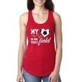 thumbnail image 1 of Wild Bobby, My Heart Is On That Soccer Field, Sports, Women Racerback Tank Top, Red, Large, 1 of 4