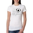 thumbnail image 1 of Wild Bobby, My Heart Is On That Soccer Field, Sports, Women Slim Fit Junior Tee, White, Large, 1 of 4