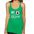 thumbnail image 1 of Wild Bobby, My Heart Is On That Soccer Field, Sports, Women Tri-Blend Racerback Tank Top, Envy, Small, 1 of 4
