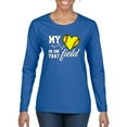thumbnail image 1 of Wild Bobby, My Heart Is On That Tennis Field, Sports, Women Graphic Long Sleeve Tee, Royal, Large, 1 of 4