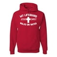thumbnail image 1 of Wild Bobby, My Lifeguard Walks on Water Jesus Christ Bible | Mens Inspirational/Christian Hooded Sweatshirt Graphic Hoodie, Red, Medium, 1 of 3