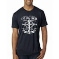thumbnail image 1 of Wild Bobby, My Savior Is Tougher Than Nails Revelation 1:18, Inspirational Christian, Men Premium Tri Blend Tee, Vintage Navy, Medium, 1 of 5