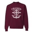 thumbnail image 1 of Wild Bobby, My Savior Is Tougher Than Nails Revelation 1:18, Inspirational Christian, Unisex Crewneck Graphic Sweatshirt, Maroon, X-Large, 1 of 5