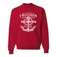 thumbnail image 1 of Wild Bobby, My Savior Is Tougher Than Nails Revelation 1:18, Inspirational Christian, Unisex Crewneck Graphic Sweatshirt, Red, 4X-Large, 1 of 5