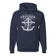 thumbnail image 1 of Wild Bobby, My Savior Is Tougher Than Nails Revelation 1:18, Inspirational Christian, Unisex Graphic Hoodie Sweatshirt, Navy, Large, 1 of 5