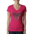 thumbnail image 1 of Wild Bobby, My Savior is Tougher than Nails Bible Verse | Female Inspirational/Christian Slim Fit Junior V-Neck Tee, Raspberry, 2XL, 1 of 3