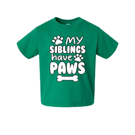Wild Bobby My Siblings Have Paws Funny Pets Pet Dog Owner Toddler Crew Graphic T-Shirt