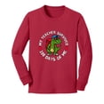 thumbnail image 1 of Wild Bobby My Teacher Survived 100 Days of Me Funny Dinosaur Cool Dino, 100 Days of School 2024 2025 Design for Kids Youth Boys Girls School Youth Longsleeve Shirt, 1 of 6
