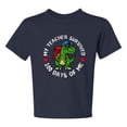 thumbnail image 1 of Wild Bobby My Teacher Survived 100 Days of Me Funny Dinosaur Cool Dino, 100 Days of School 2024 2025 Design for Kids Youth Boys Girls School Unisex Boys Girls Graphic Youth T-Shirt, 1 of 6