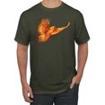 thumbnail image 1 of Wild Bobby, Mythical Fiery Phoenix, Pop Culture, Men Graphic Tees, Military Green, 5XL, 1 of 3