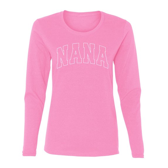 Wild Bobby NANA Varsity Letters Women Graphic Long Sleeve Tee