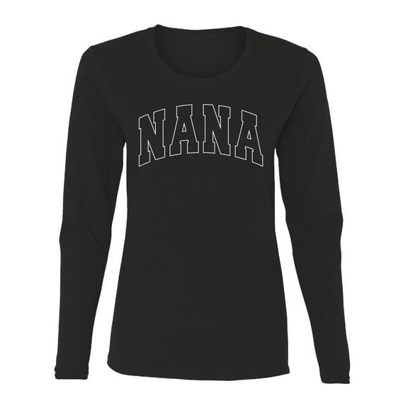 Wild Bobby NANA Varsity Letters Women Graphic Long Sleeve Tee