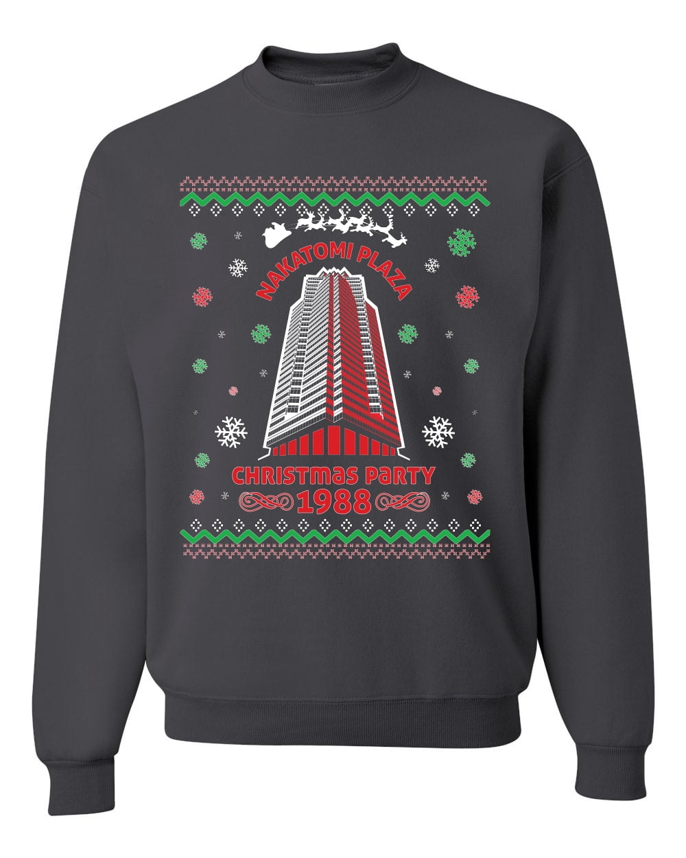 Wild Bobby Nakatomi Plaza Christmas Sweatshirt - Ugly Christmas Sweater Party Crewneck | 1988 Die Hard Theme