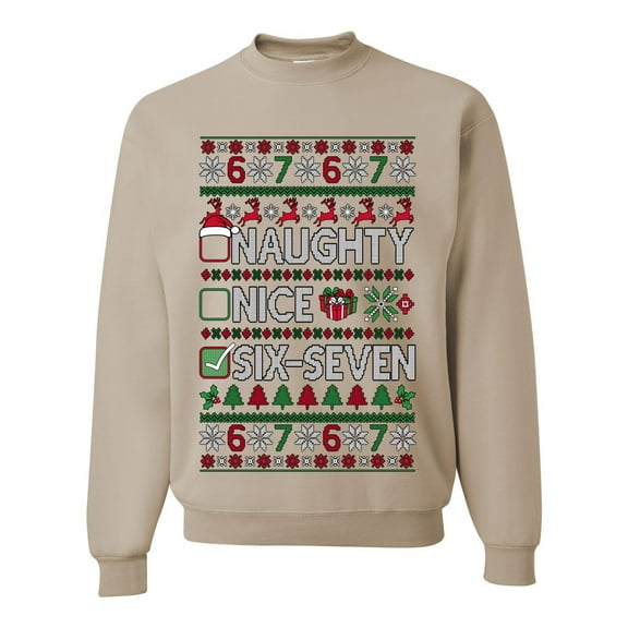 Wild Bobby Naughty Nice 6 7 Checklist Christmas Unisex Sweater | Funny Holiday Unisex Crewneck Sweatshirt