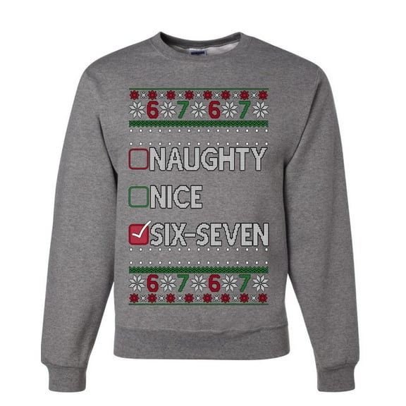Wild Bobby Naughty Nice 6 7 Checklist Christmas Unisex Sweater | Funny Holiday Unisex Crewneck Sweatshirt