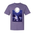 thumbnail image 1 of Wild Bobby, Nautical Full Moon Bottlenose Dolphin, Animal Lover, Garment-Dyed Washed Look Short Sleeve T-Shirt, Purple, Small, 1 of 3
