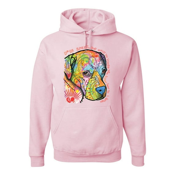 Wild Bobby, Neon Lab Dog Lover Shirt | Labrador Dogs Speak To Those Who Listen | Dean Russo Art Animal Lover Unisex Hoodie Sweatshirt, Light Pink, 3X-Large