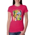 thumbnail image 1 of Wild Bobby, Neon Lab Dog Lover Shirt | Labrador Dogs Speak To Those Who Listen | Dean Russo Art Animal Lover Womens Slim Fit Junior Tee, Raspberry, X-Large, 1 of 6