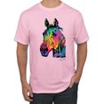 thumbnail image 1 of Wild Bobby, Neon Rainbow Horse Animal Lover Men's Graphic T-Shirt, Light Pink, X-Large, 1 of 3