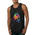 thumbnail image 1 of Wild Bobby, Neon Rainbow Horse Animal Lover Mens Graphic Tank Top, Black, Small, 1 of 3