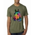 thumbnail image 1 of Wild Bobby, Neon Rainbow Horse Animal Lover Mens Premium Tri Blend T-Shirt, Military Green, X-Large, 1 of 3