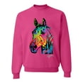 thumbnail image 1 of Wild Bobby, Neon Rainbow Horse Animal Lover Unisex Crewneck Graphic Sweatshirt, Fuschia, 2XL, 1 of 3