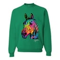 thumbnail image 1 of Wild Bobby, Neon Rainbow Horse Animal Lover Unisex Crewneck Graphic Sweatshirt, Kelly, 5XL, 1 of 3
