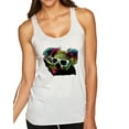 thumbnail image 1 of Wild Bobby, Neon Technicolor Trippy Party Rainbow Koala | Womens Animal Lover Premium Tri-Blend Racerback Tank Top, Heather White, Small, 1 of 4