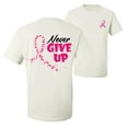 thumbnail image 1 of Wild Bobby, Never Give Up Fight Cancer, Breast Cancer Awareness, Front and Back Men Graphic Tee, White, XX-Large, 1 of 4