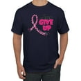 thumbnail image 1 of Wild Bobby, Never Give Up Fight Cancer, Breast Cancer Awareness, Men Graphic Tee, Navy, 3X-Large, 1 of 4