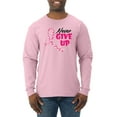 thumbnail image 1 of Wild Bobby, Never Give Up Fight Cancer, Breast Cancer Awareness, Men Long Sleeve Shirt, Light Pink, 3X-Large, 1 of 4